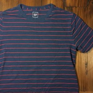 GAP Small Blue with Red Stripes T-Shirt Cotton